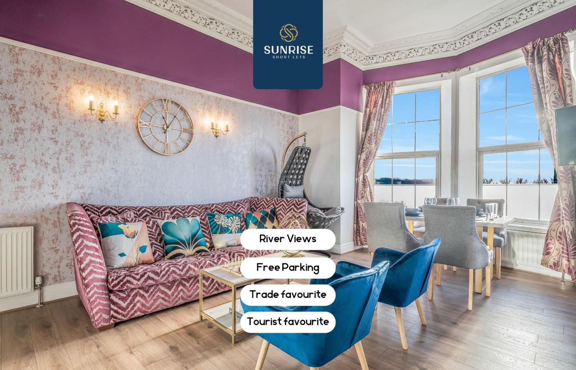 Presidential Apartment, Family Home, Luxury Bedrooms, 2 Rooms, 1 King Bed, 2 Single Beds, Free Wifi, Free Parking, Tourists, Business Travelers, Relocation, Beautiful River Views, - Long Stays, Invoice And Reduced Price Are Only Via Sunrise Short Let Dundee Luaran gambar